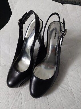 Style&co. Black Slingback Platform Heels 4" Size 8
